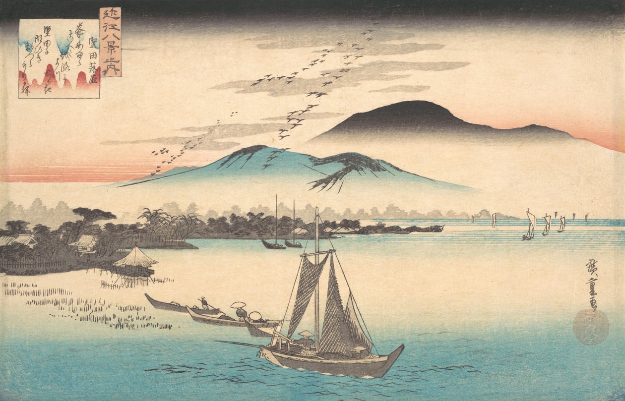 Oche che volano verso Katada da Ando Hiroshige