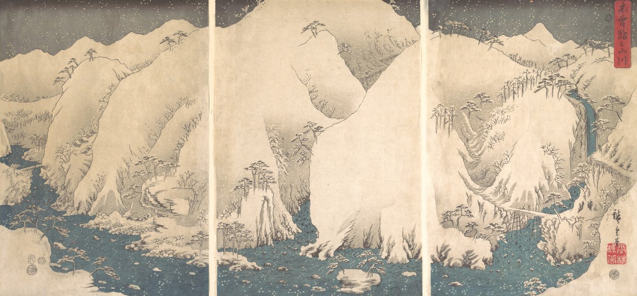 Gola di Kiso nella neve da Ando Hiroshige
