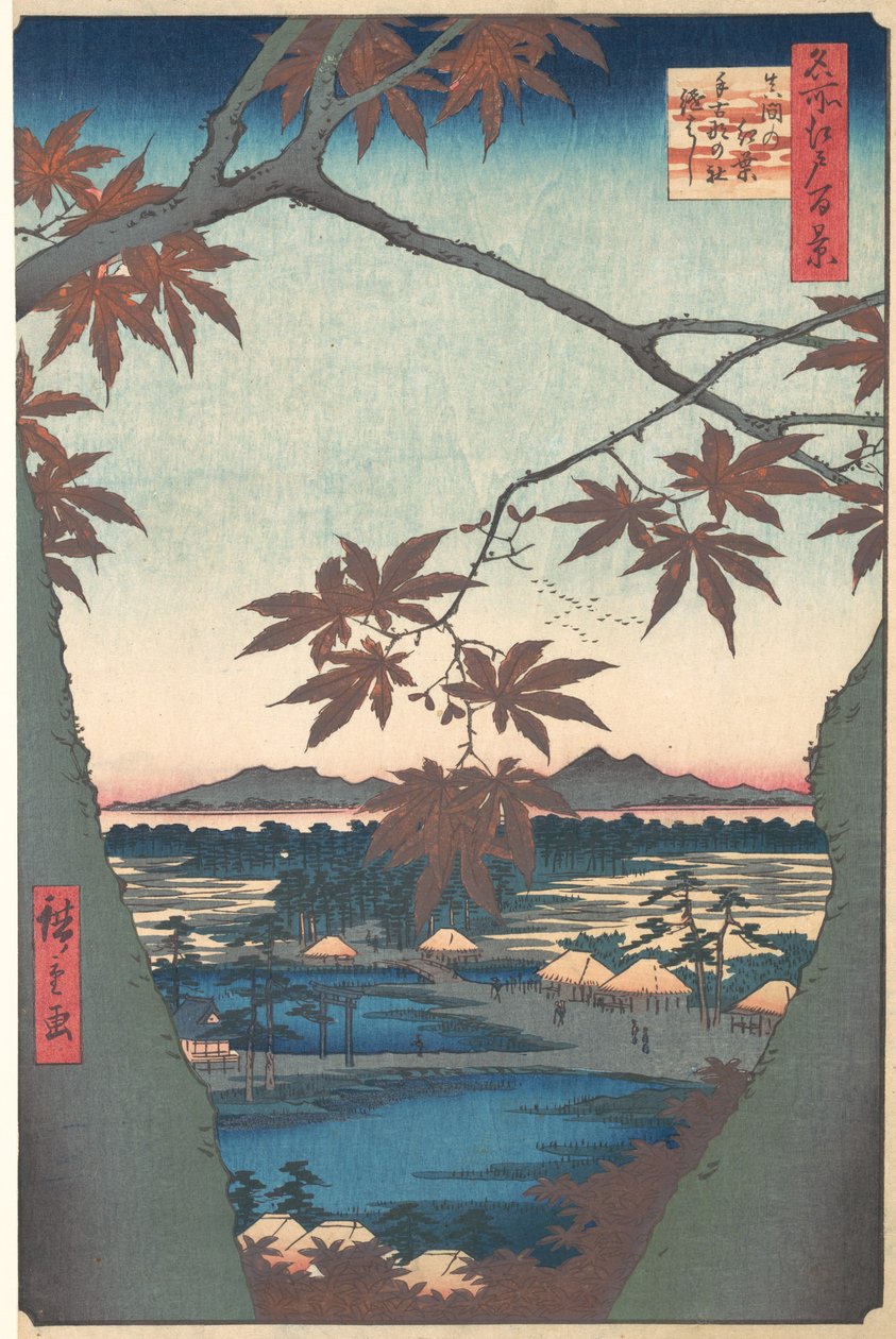 Aceri a Mama, dalla serie Cento famosi paesaggi di Edo, ca. 1857 da Ando Hiroshige