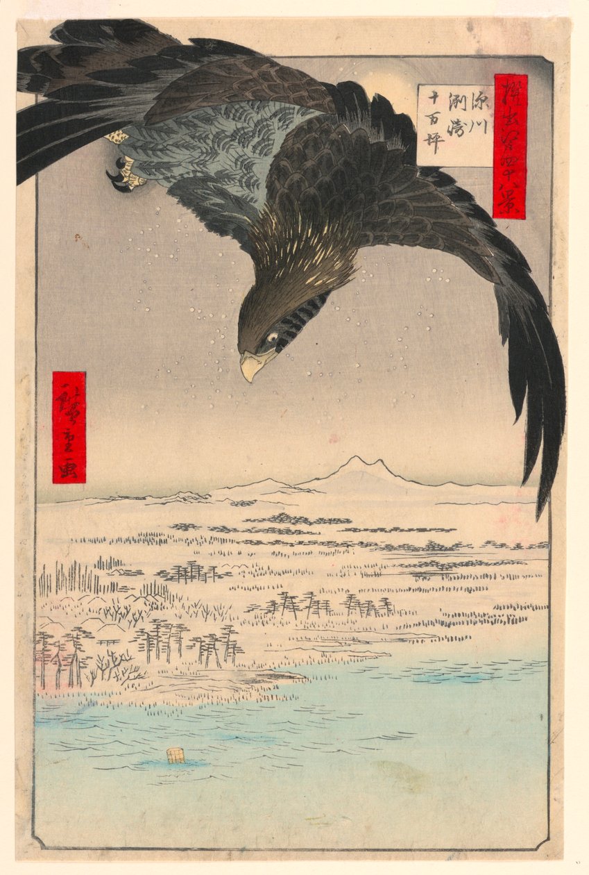 Pianura a Suzaki Fukagawa (Fukagaw Susaki, Juman-tsubo) dalla serie Cento vedute di Edo da Ando Hiroshige