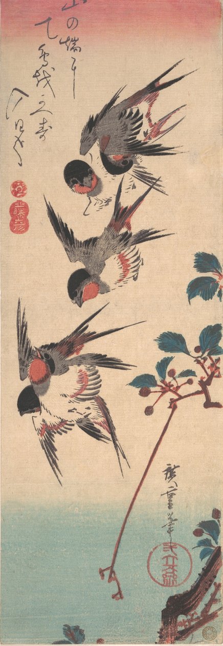Rondini e ciliegio selvatico da Ando Hiroshige