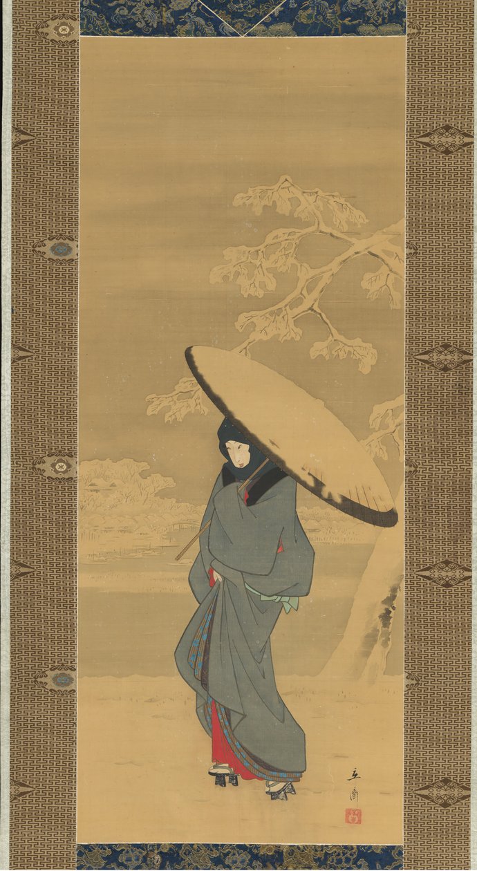 Donna che Cammina nella Neve, 1840s-primi 1850s da Ando Hiroshige