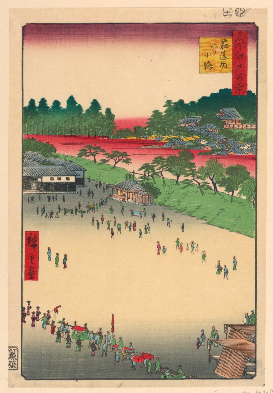 Incrocio di Yatsukoji a Suji-chigai (Suji-chigai-uchi, Yatsukoji) dalla serie Cento famose vedute di Edo da Ando Hiroshige