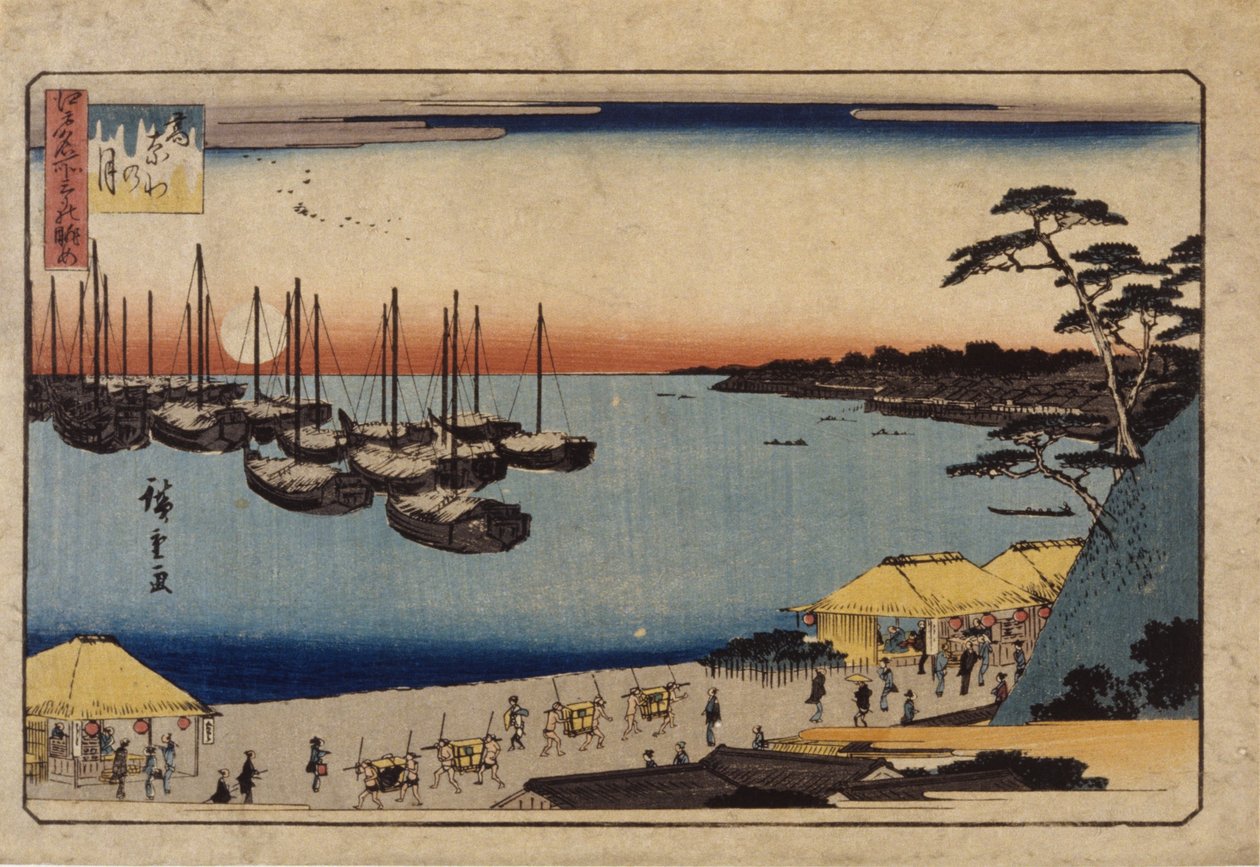 Barche a vela nel porto da Ando or Utagawa Hiroshige