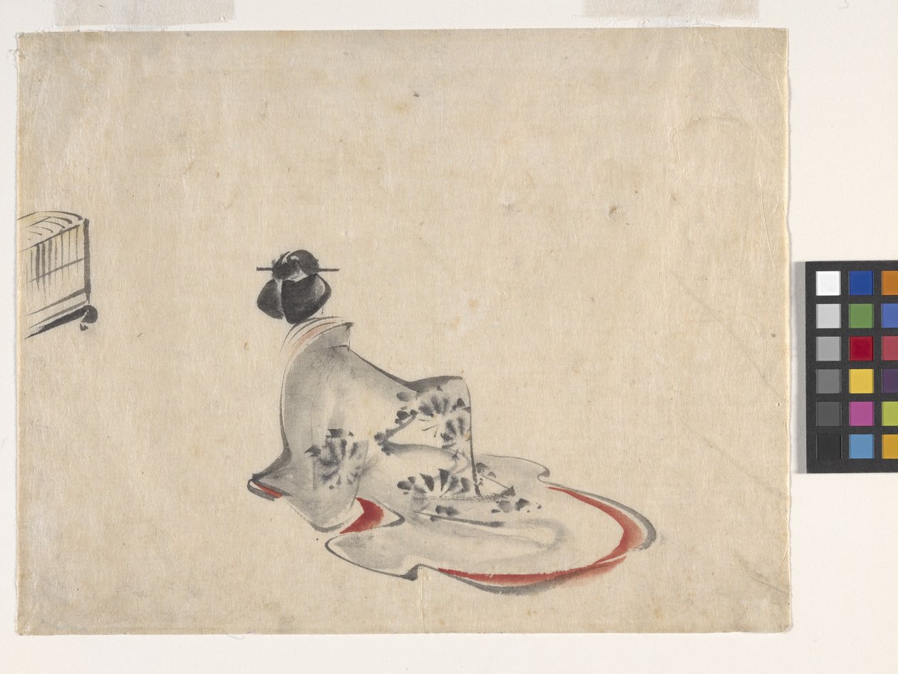 Una donna che si inchina da Ando or Utagawa Hiroshige