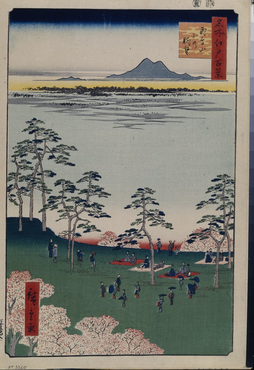 Cento vedute famose di Edo: Vista a nord da Asukayama da Ando or Utagawa Hiroshige