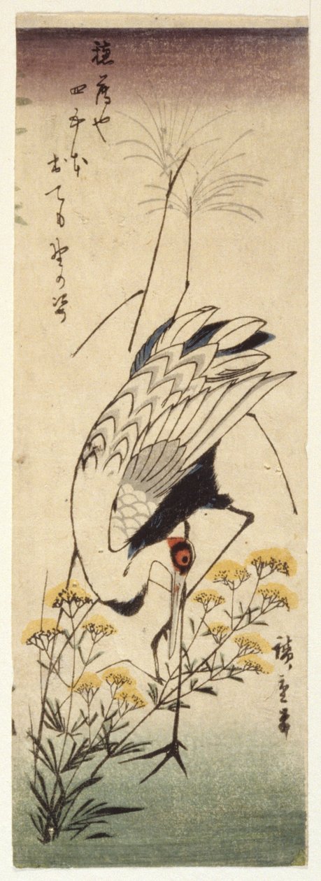 Gru con senape selvatica da Ando or Utagawa Hiroshige