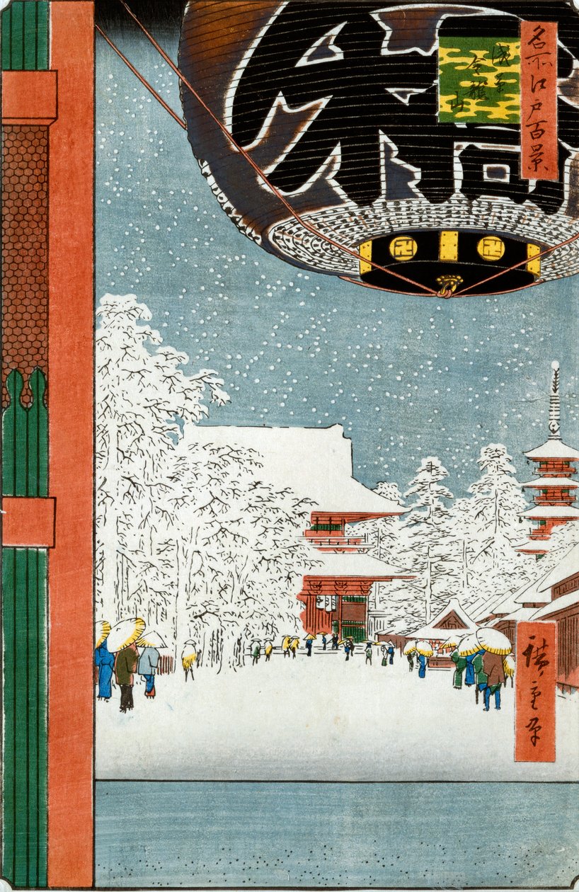 Tempio di Kinryuzan ad Asakusa, dalla serie "Cento vedute di luoghi famosi di Edo" da Ando or Utagawa Hiroshige