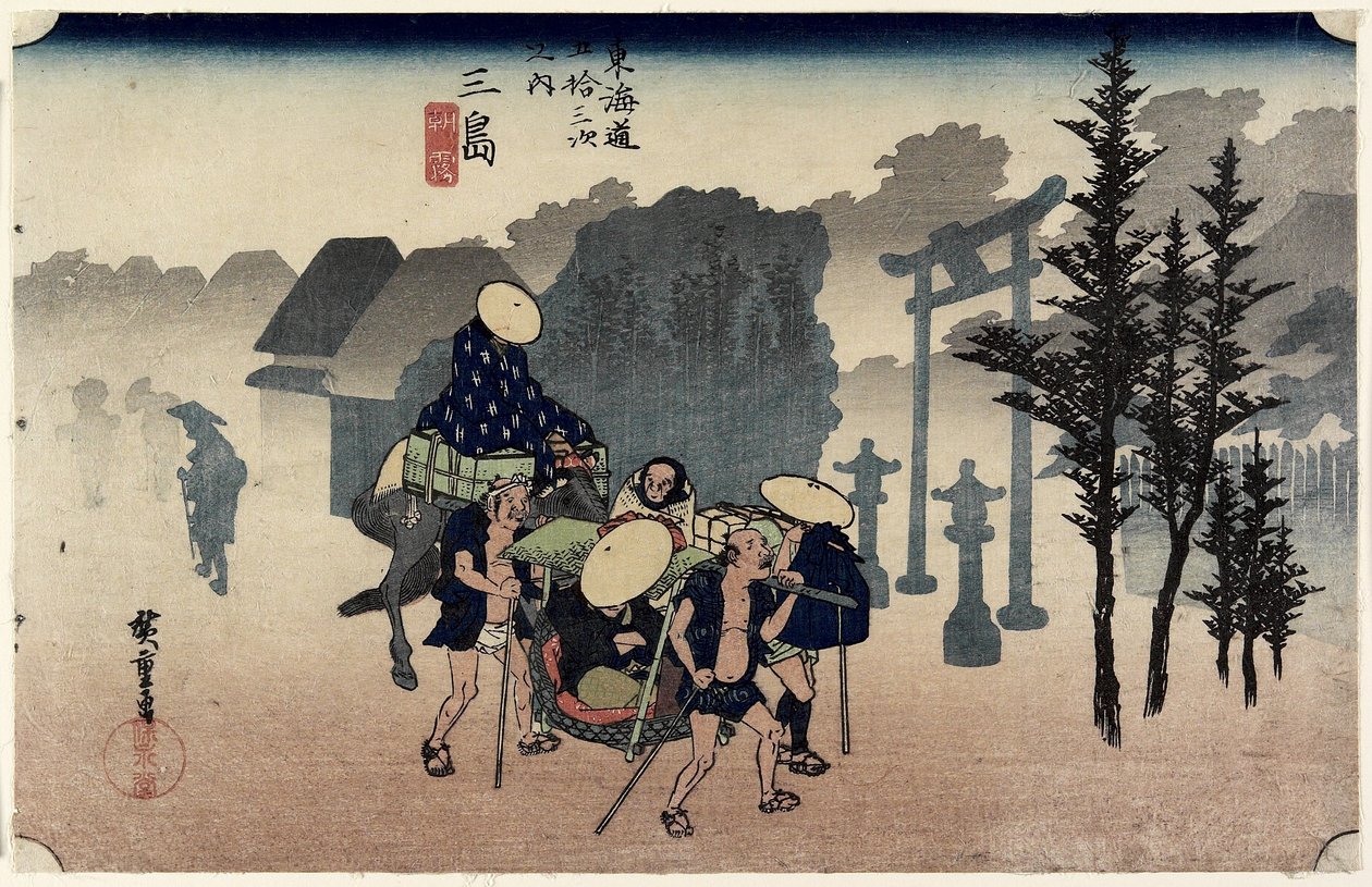 Nebbia mattutina, Mishima, c. 1833 da Ando or Utagawa Hiroshige