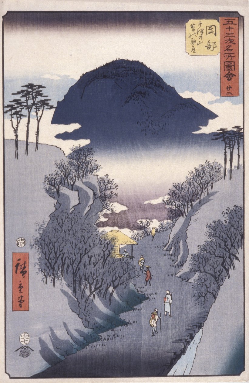 Stazione 22, Okabe da Ando or Utagawa Hiroshige
