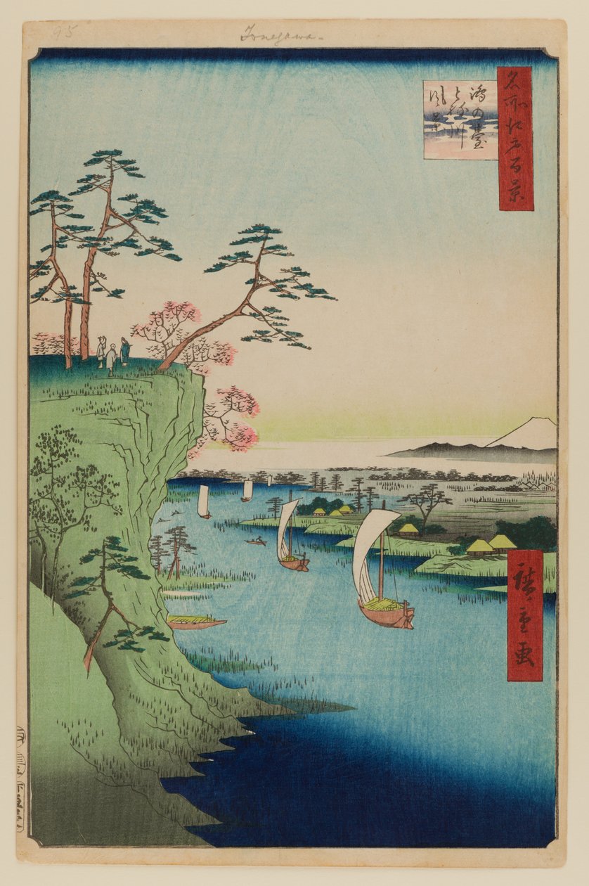 Vista su Konodai e sul fiume Tone da Ando or Utagawa Hiroshige