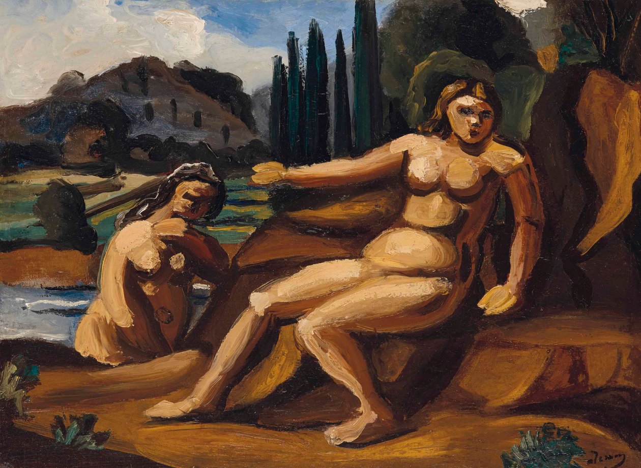 DUE BAGNANTI IN UN PAESAGGIO da Andre Derain
