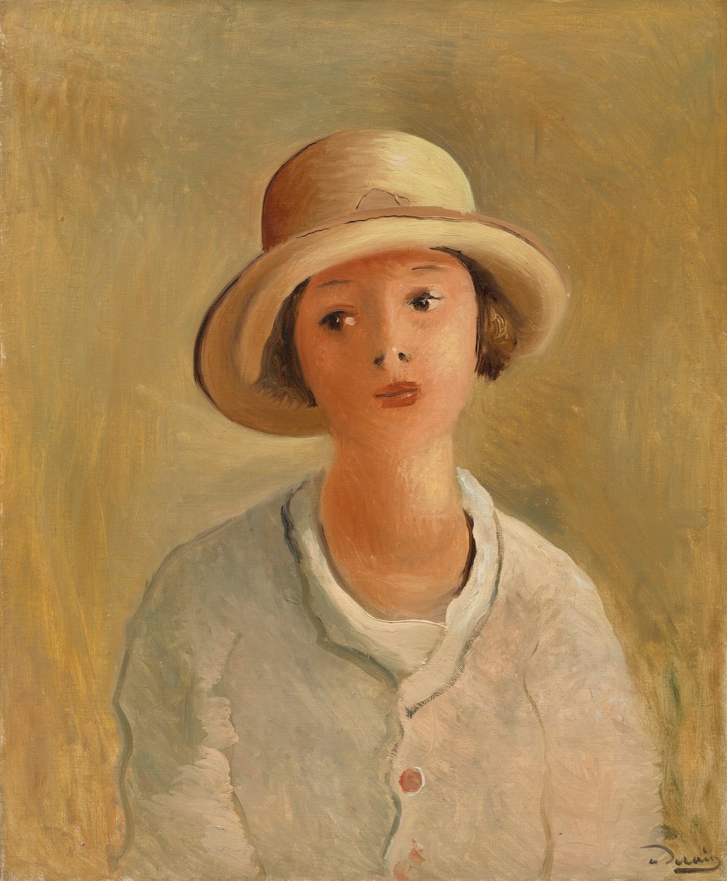 Ritratto di Geneviève au chapeau de paille, nipote del pittore da Andre Derain