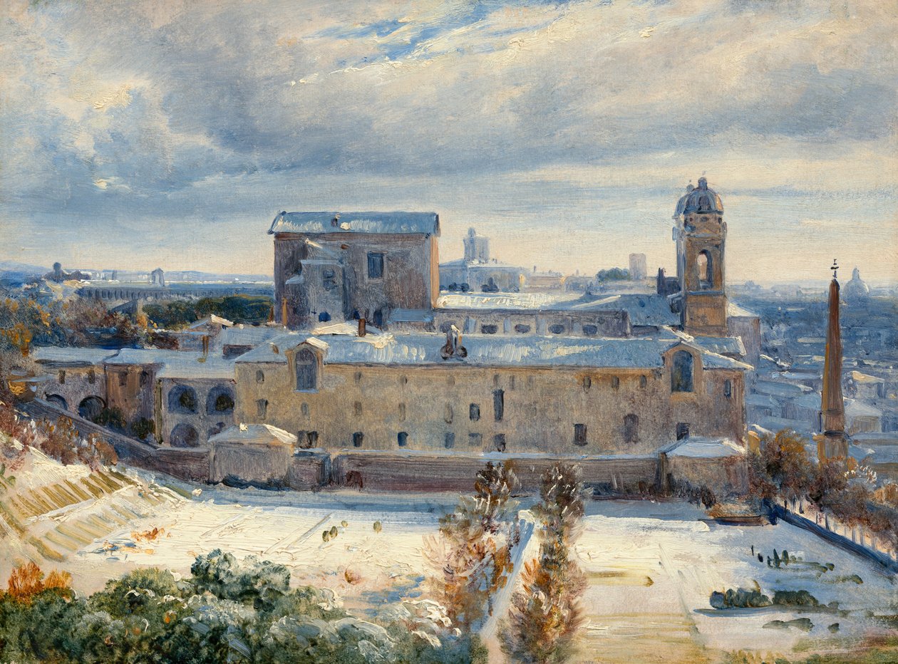 Santa Trinità dei Monti nella neve da André Giroux