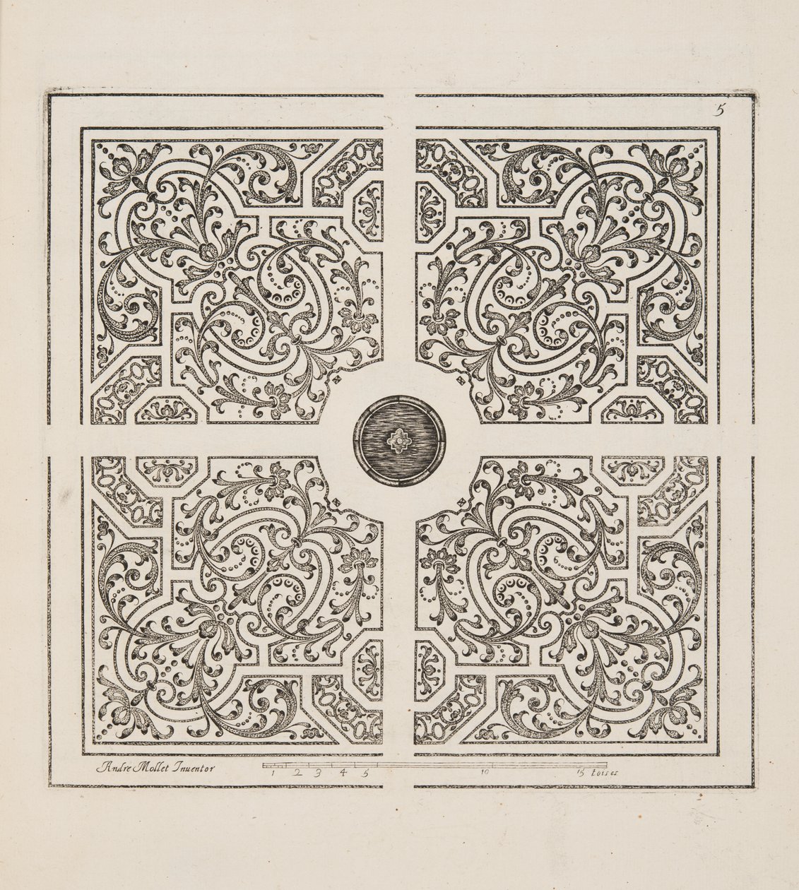 Design per Parterre, da Theatre des Plans et Jardinages, pub.1652 da André Mollet