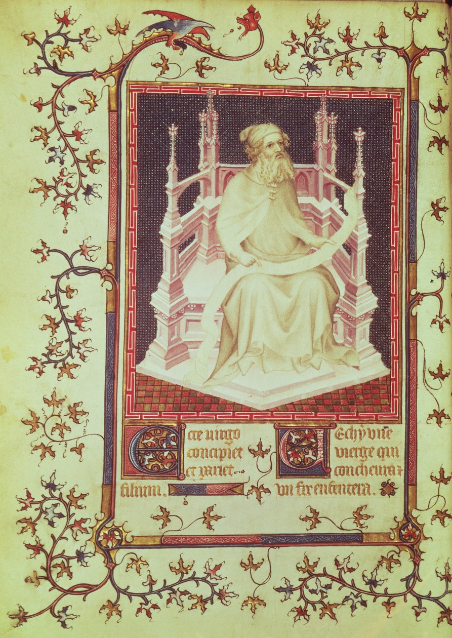 Ms. Fr 13091 f.11v Il profeta Isaia, dal Salterio di Jean, duca di Berry, c.1386 da Andre Beauneveu