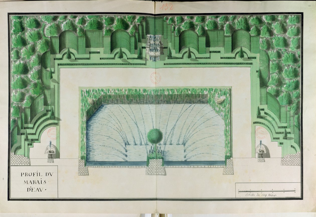 Ms 130747 Progetto per un giardino acquatico a Versailles da Andre Le Notre