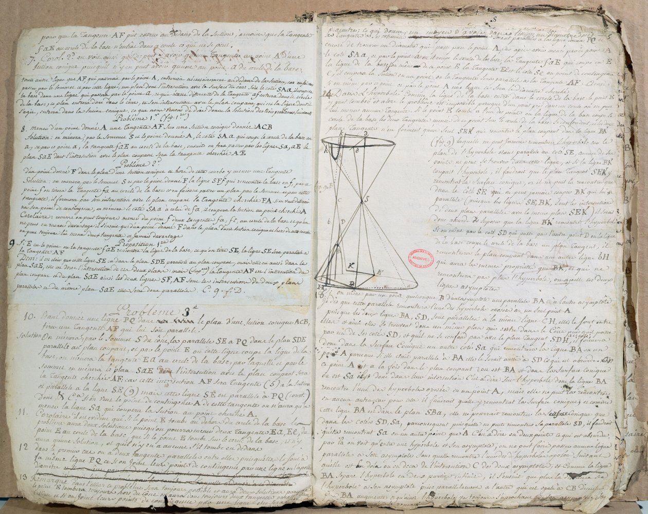 Pagina dal Traité des Sections Coniques, 1788 da Andre Marie Ampere