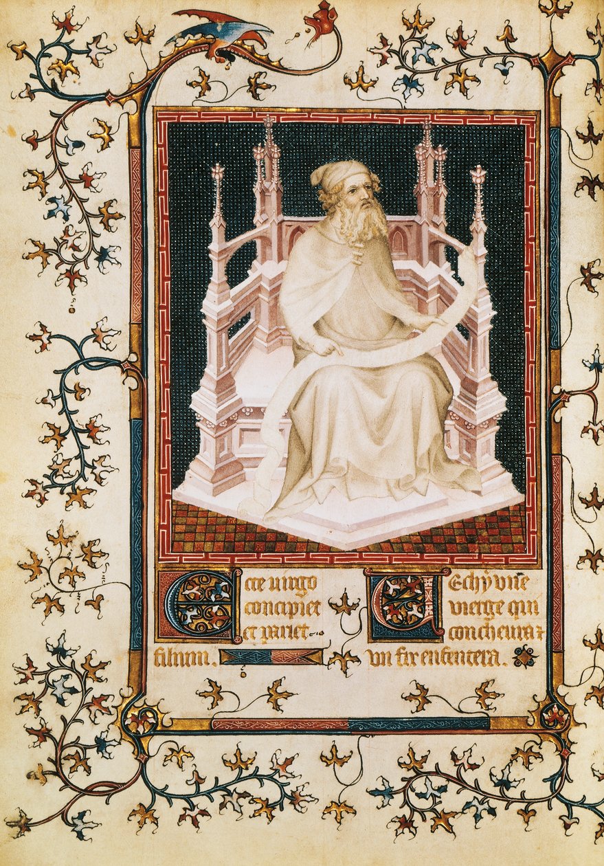 Il profeta Isaia, miniatura dal Salterio, di Andre Beauneveu per il Duca di Berry, manoscritto, Francia da Andre Beauneveu