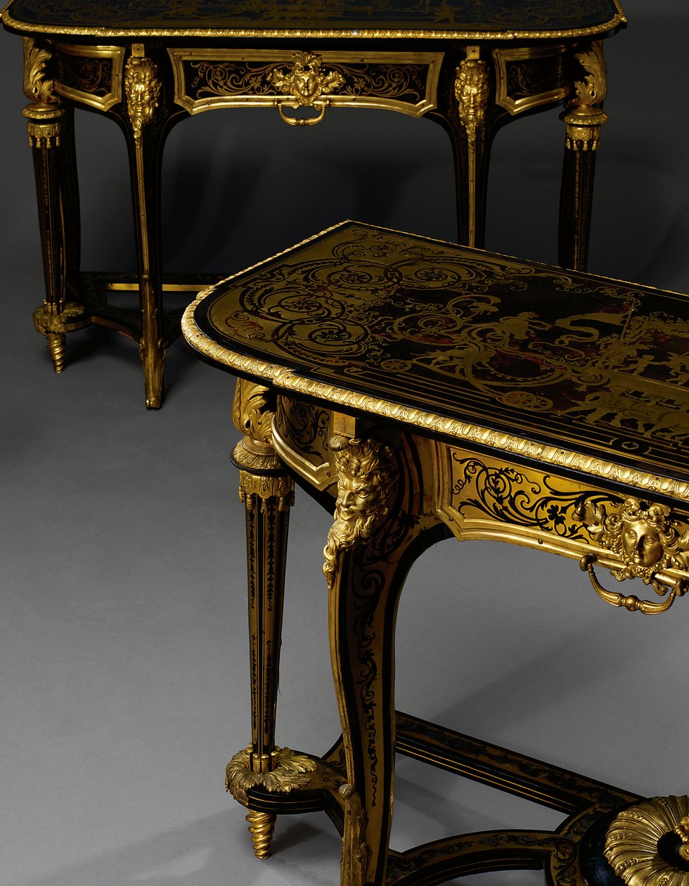 Coppia di tavoli da parete di Luigi XIV, c.1710 da Andre Charles Boulle