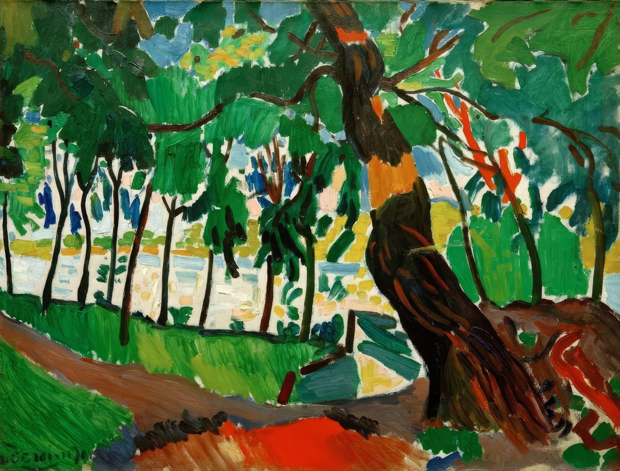 Albero, paesaggio fluviale da Andre Derain