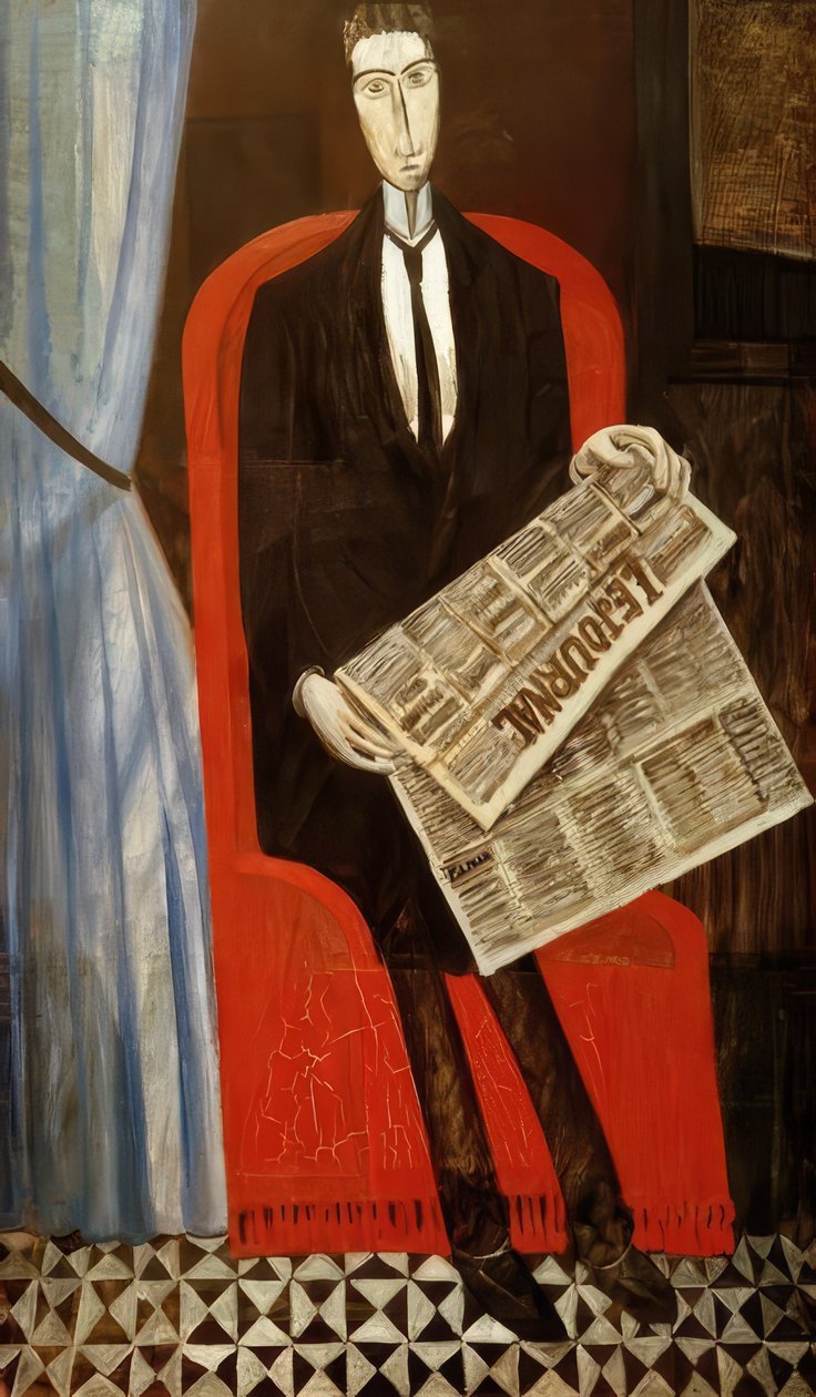 Ritratto di un uomo sconosciuto al giornale da Andre Derain