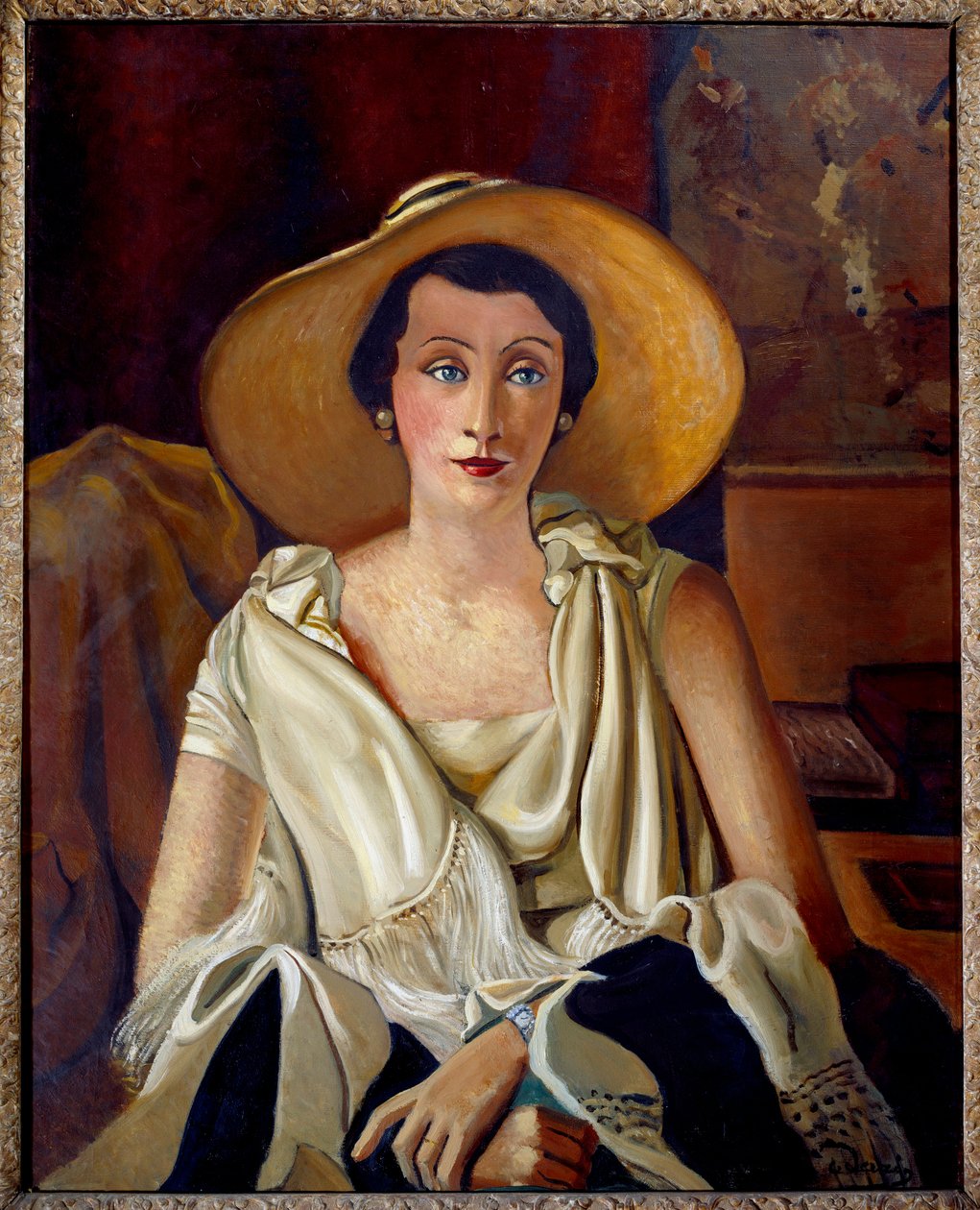 Ritratto di Madame Paul Guillaume con il grande cappello da Andre Derain