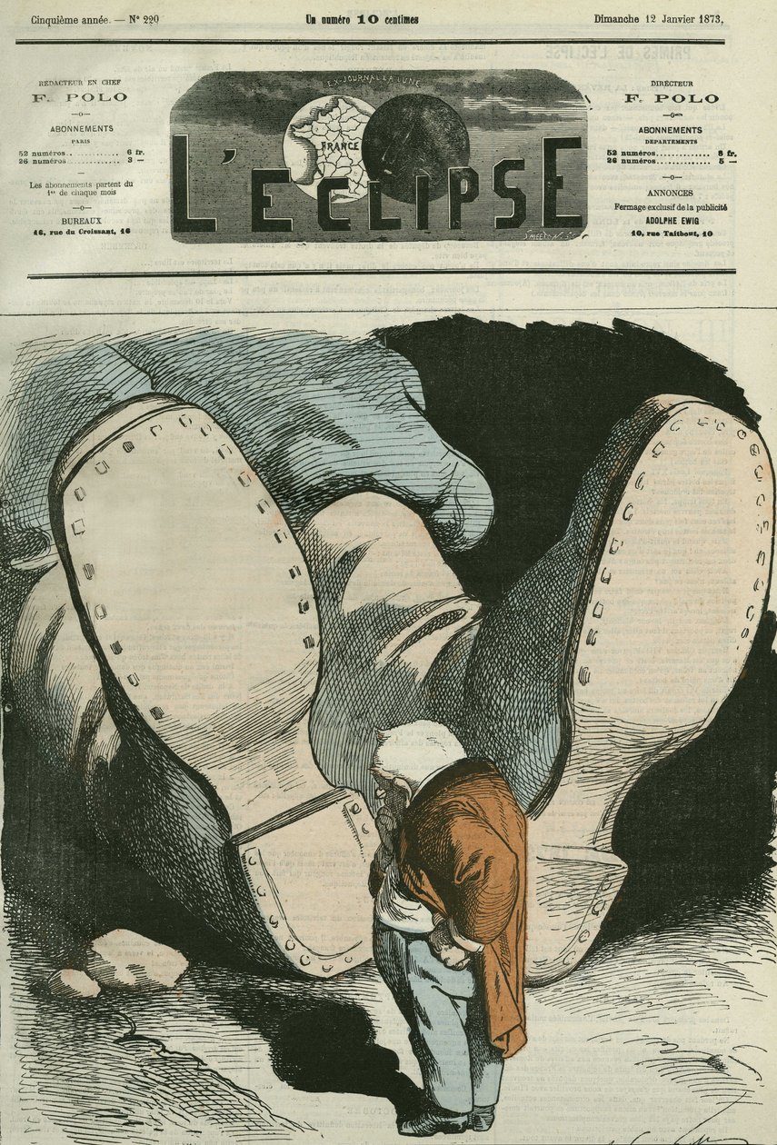 Adolphe Thiers (1797-1877), statista francese. Copertina in "L