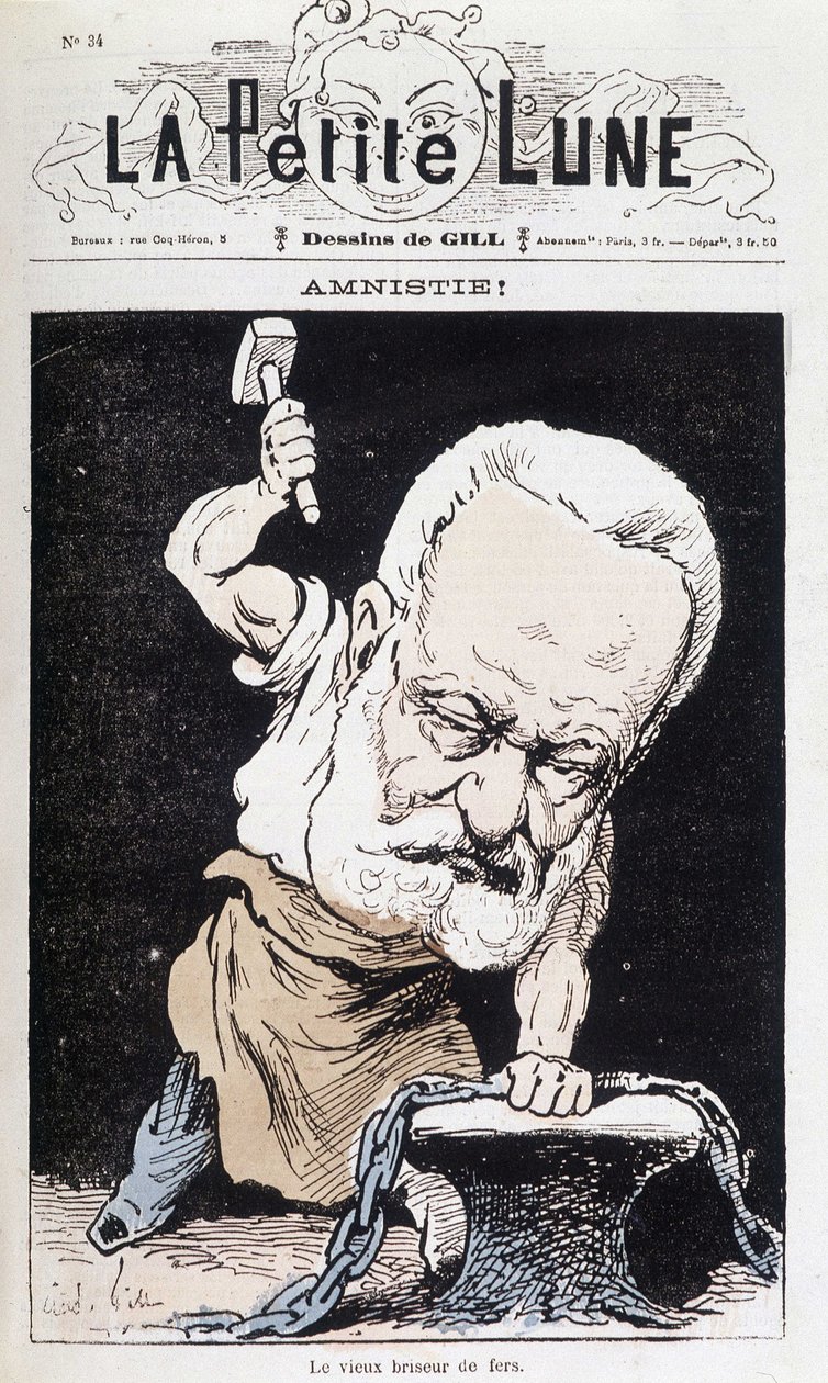 Amnistia! : Il vecchio rompiferro (Caricatura di Victor Hugo) - di Gill, in "La Piccola Luna" da Andre Gill