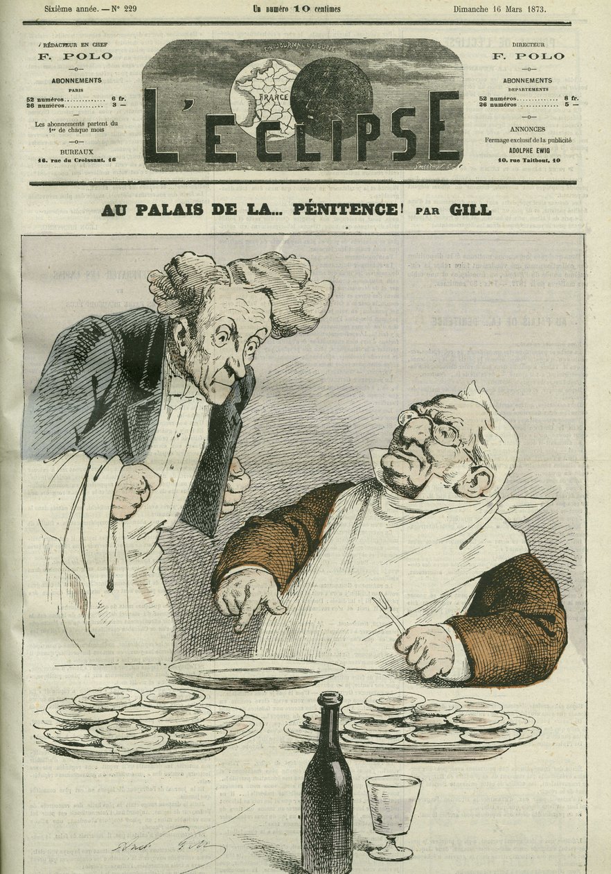 Al palazzo della penitenza, caricatura del Presidente della Repubblica Adolphe Thiers. Copertina di "L