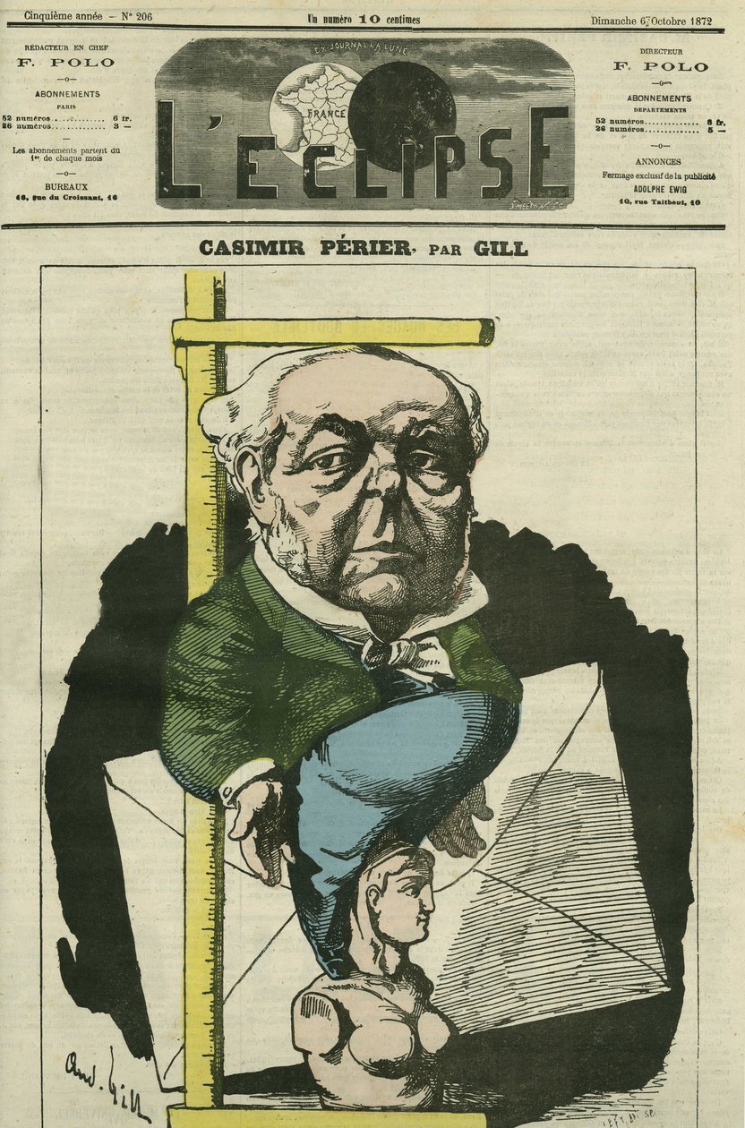 Auguste Casimir Perier (1811-1876), politico francese. Copertina di "L