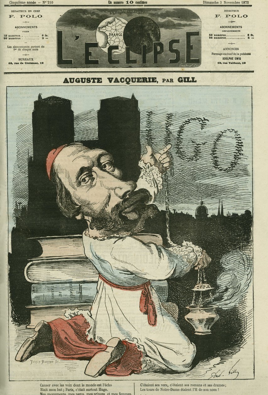 Auguste Vacquerie (1819-1895), poeta, drammaturgo e giornalista francese. Copertina in "L