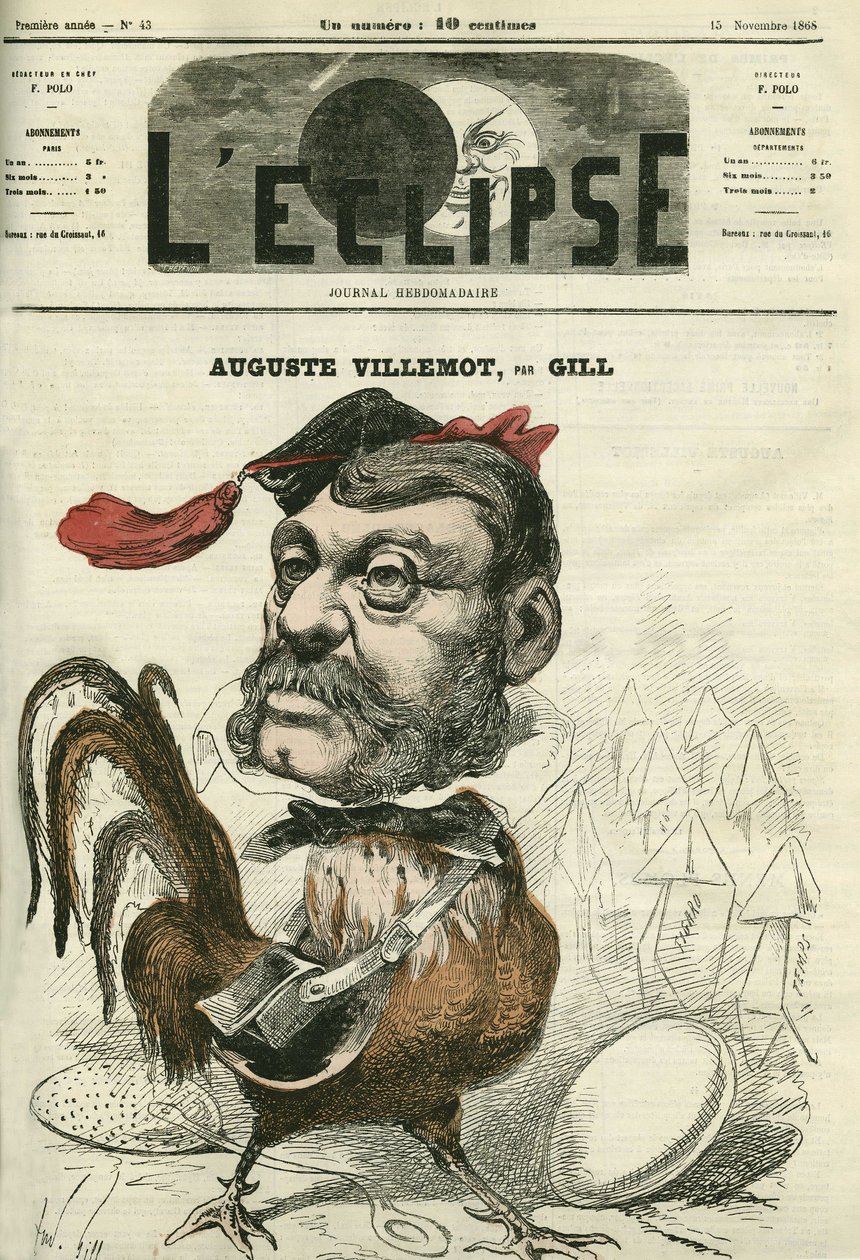 Auguste Villemot (1811-1871), giornalista francese. Copertina in "L