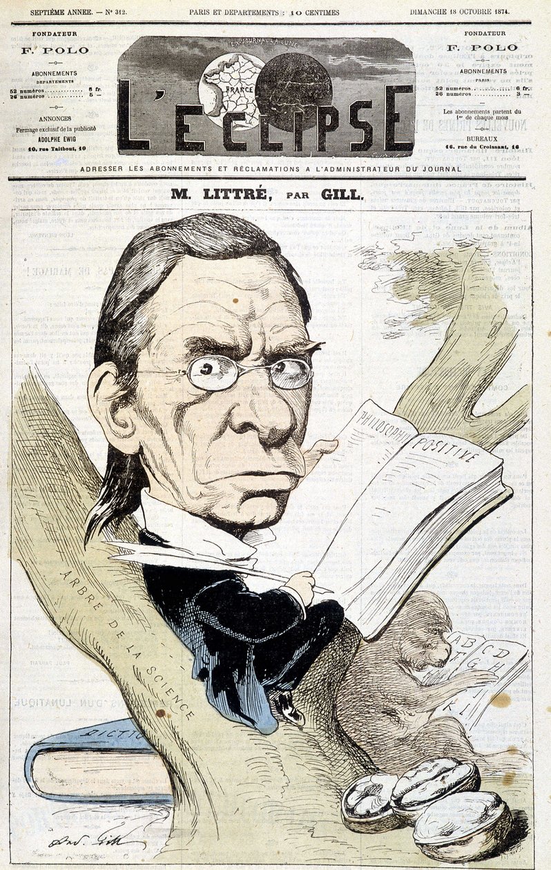 Ritratto caricaturale di Littré di Gill. Copertina di "L