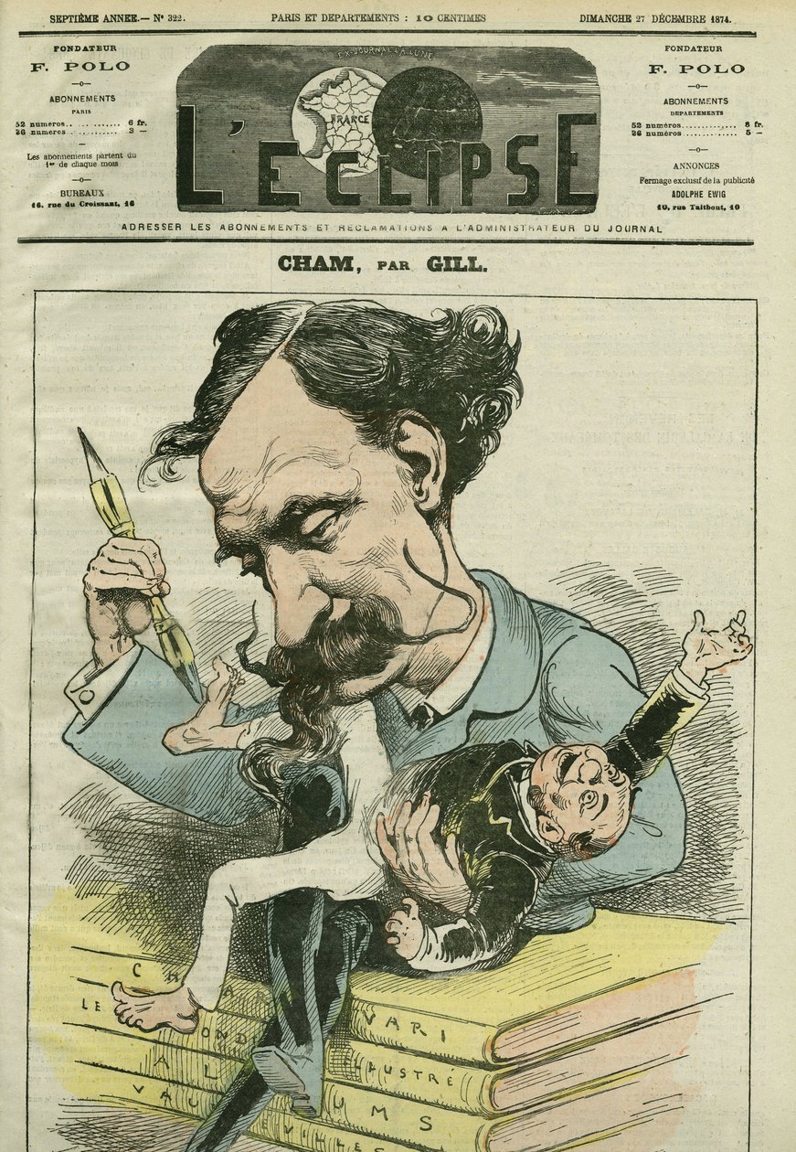 Caricatura di Amedee de Noe dit Cham (1818-1879), caricaturista francese. Copertina di "L