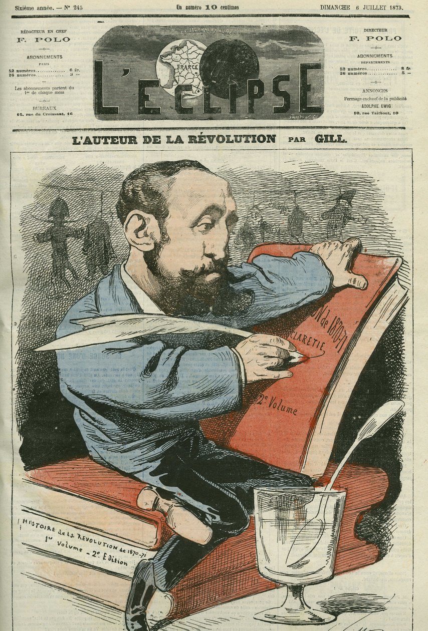 Caricatura di Jules Claretie, romanziere, drammaturgo e critico francese. Copertina di "L