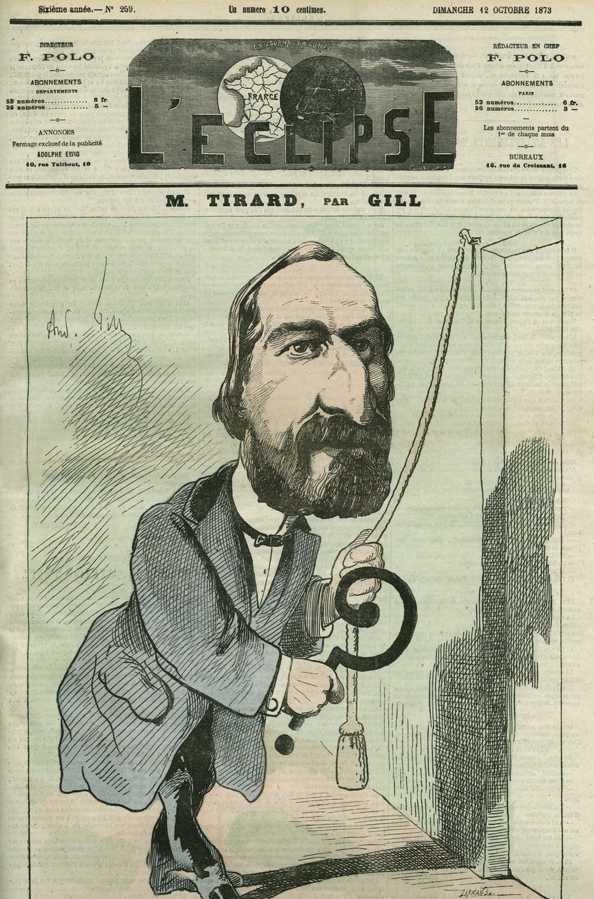 Caricatura di Pierre Tirard (1827-1893), politico francese. Copertina di "L