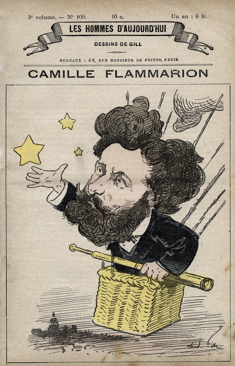 Caricatura di Camille Flammarion scienziato inglese da 