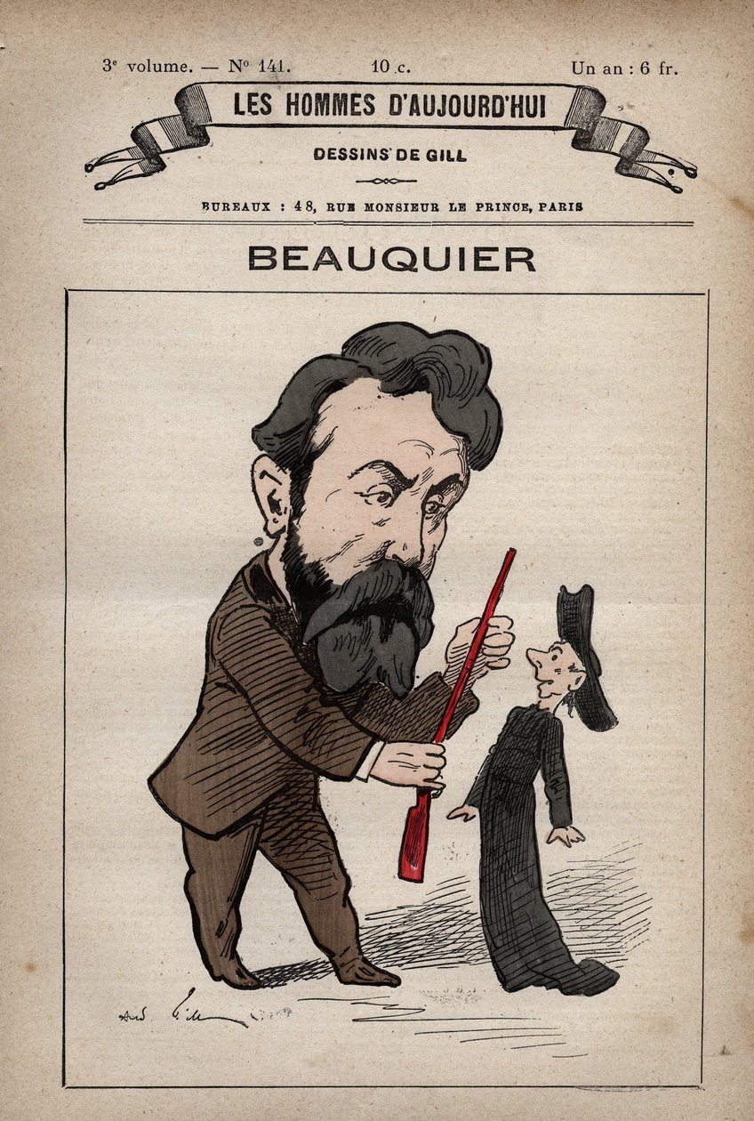 Caricatura di Charles Beauquier politico francese 1833 - 1916 da 