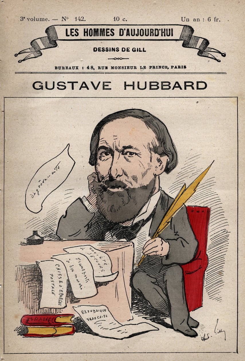 Caricatura di Nicolas Gustave Hubbard (1828-1888) economista politico inglese da 