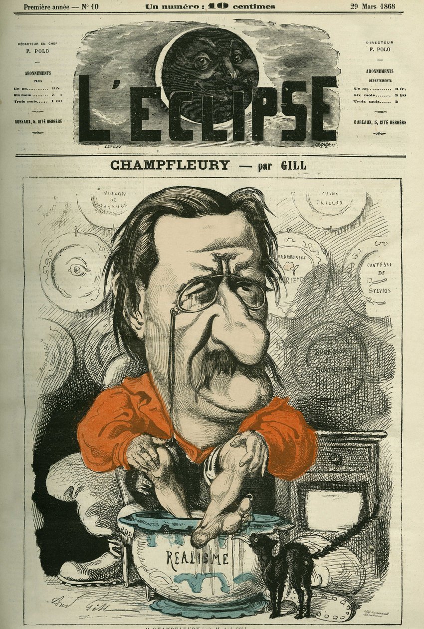 Champfleury, Jules Husson detto (1821-1889), critico e romanziere francese. Copertina in "L