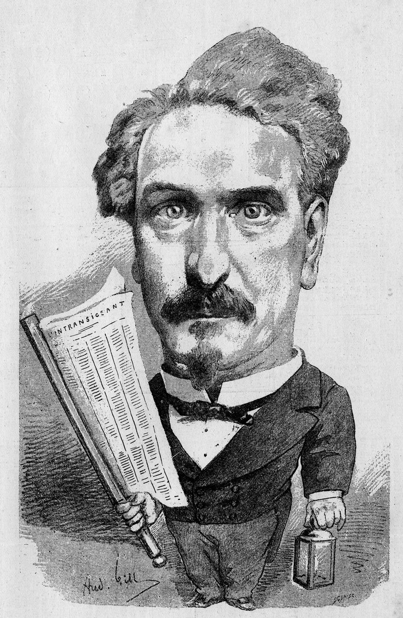 Disegno di Andre Gill che rappresenta Henri Rochefort (1831-1913) giornalista e politico francese, in 