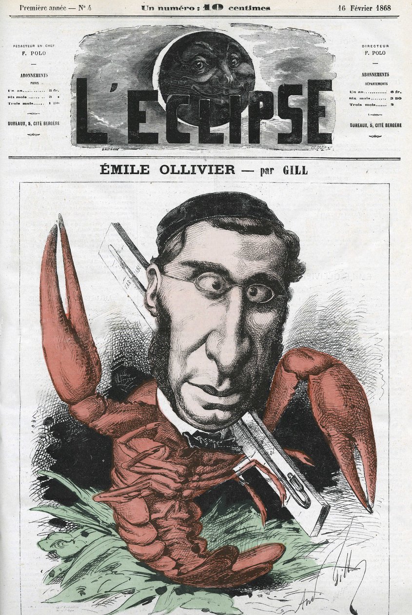 Emile Ollivier, politico francese. Copertina in 