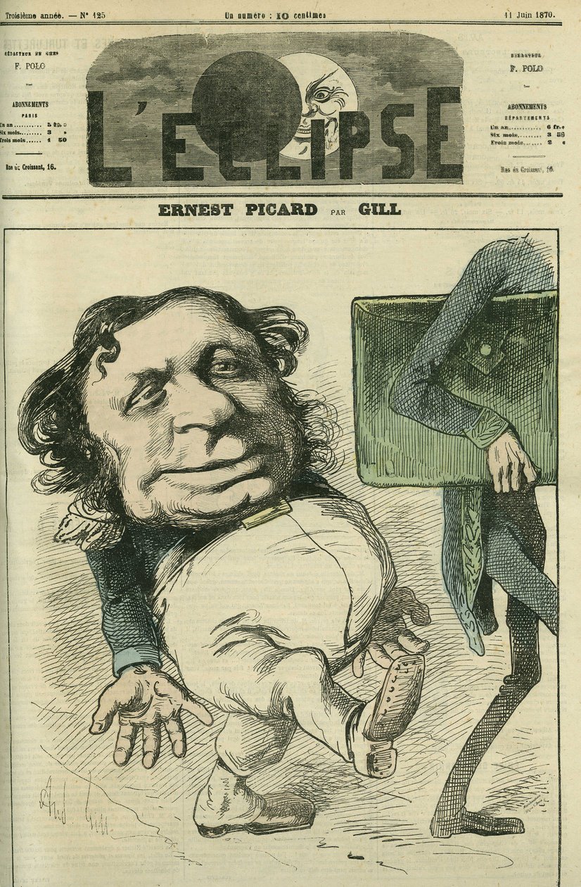 Ernest Picard (1821-1877), politico francese. Copertina in "L