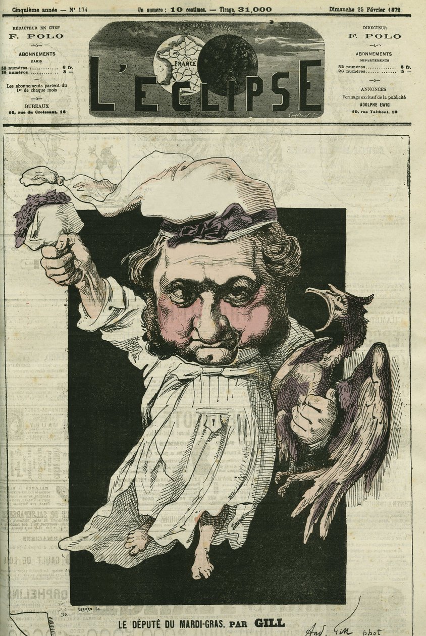 Eugene Rouher (1814-1884), politico francese, leader del partito bonapartista. Copertina in "L