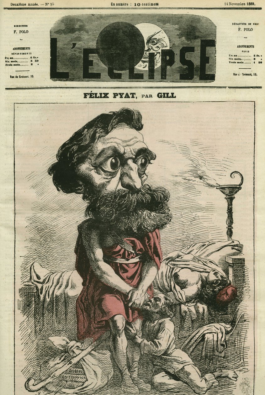 Felix Pyat (1810-1889), avvocato, letterato e politico francese. Copertina in "L