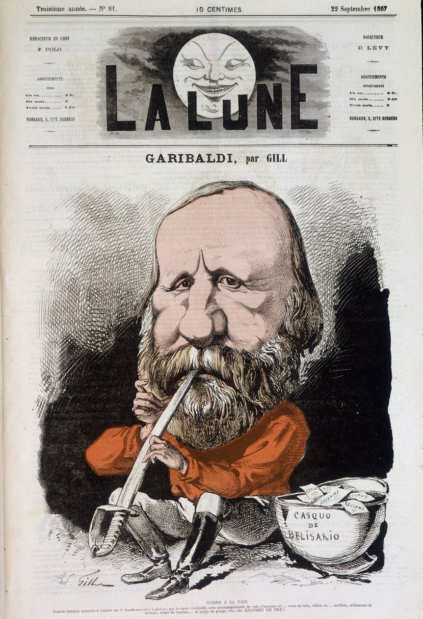 Giuseppe Garibaldi (1807-1882), inno alla pace - di Gill, in 