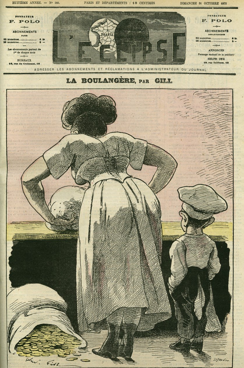 Illustrazione di una panetteria. Copertina di "L