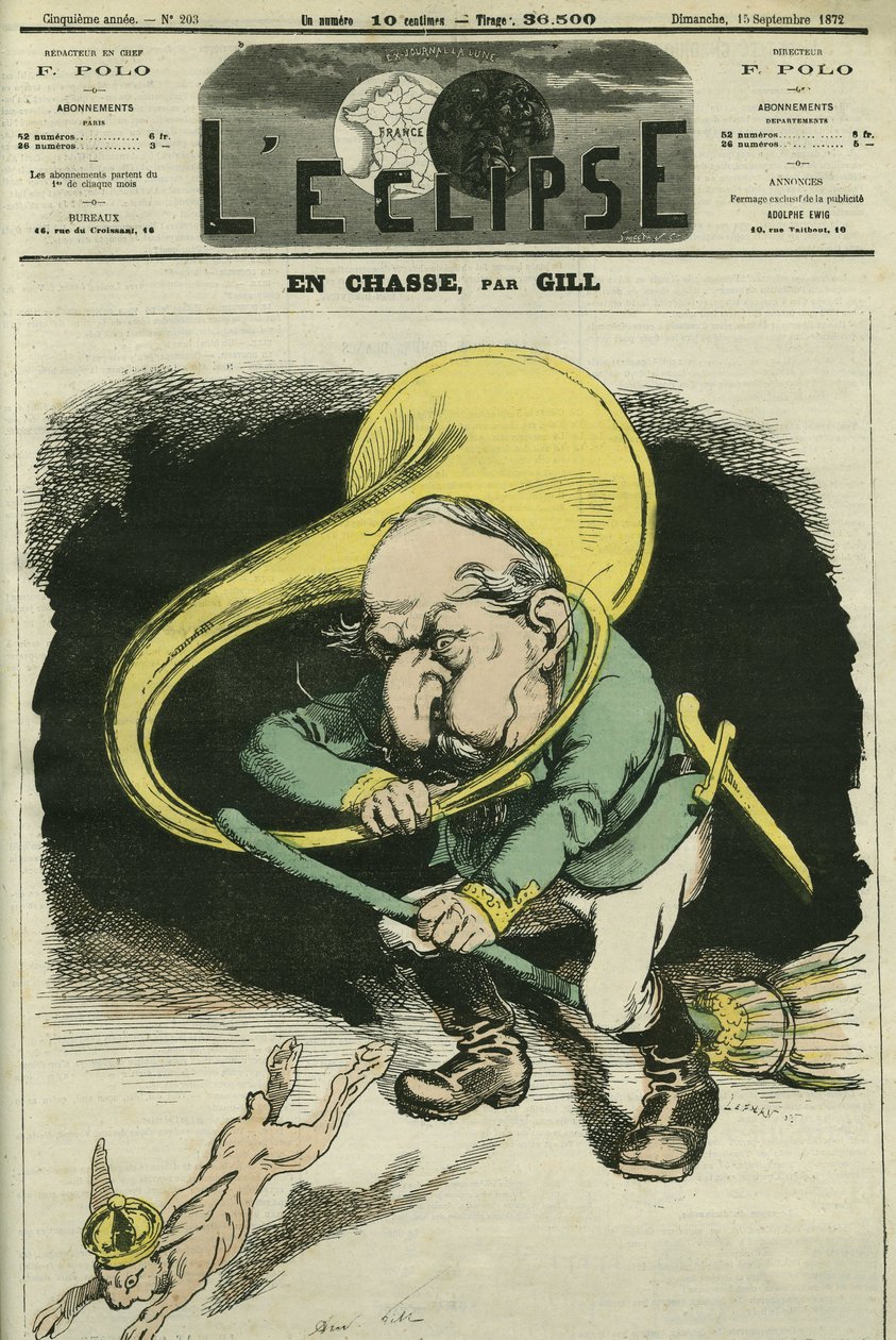 A caccia, Louis-Napoleon Bonaparte (1808-1873), Presidente della Repubblica nel 1848 e Imperatore di Francia dal 1852 al 1871. Copertina in "L