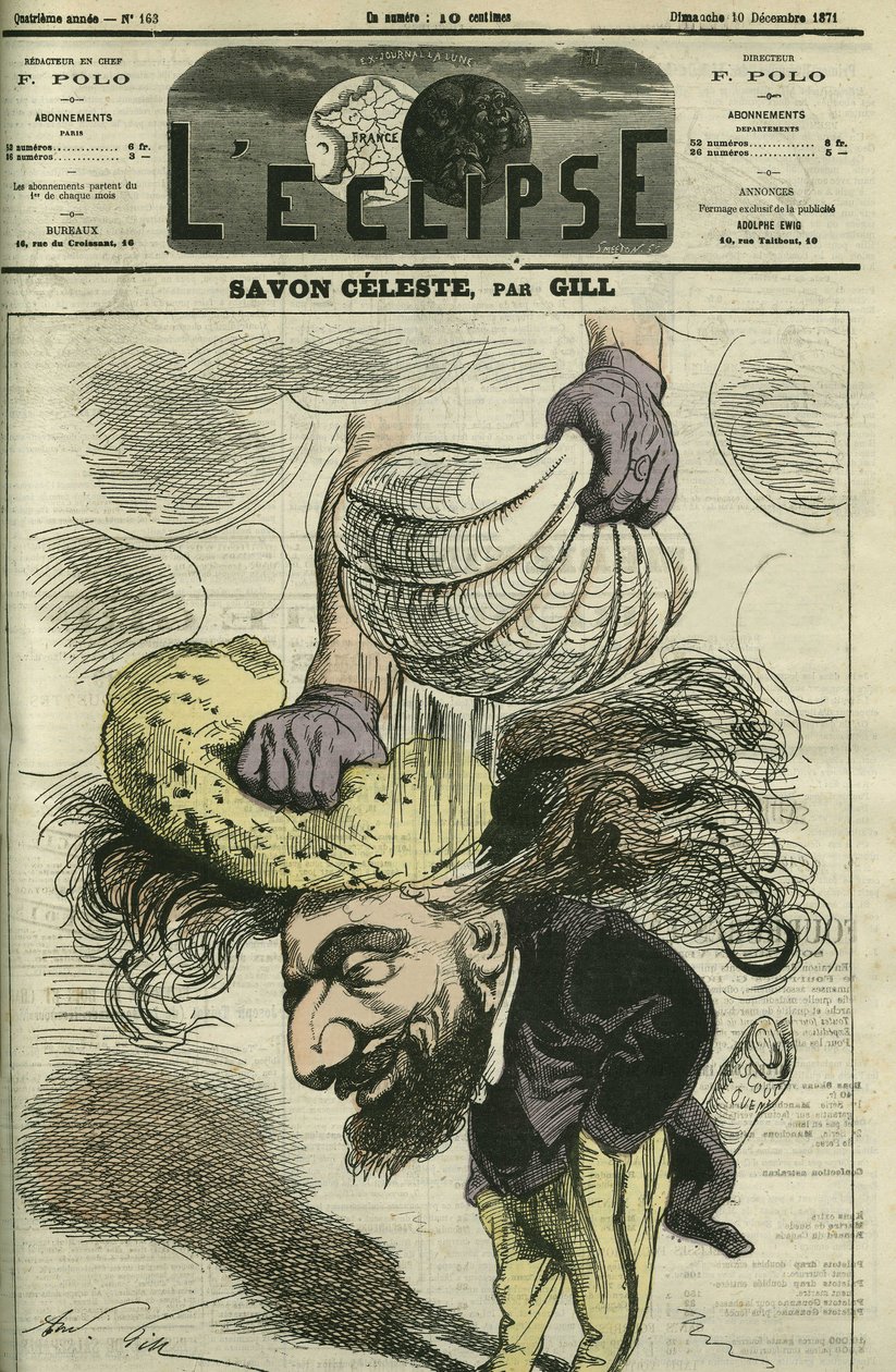 Leon Gambetta, politico francese. Copertina in 